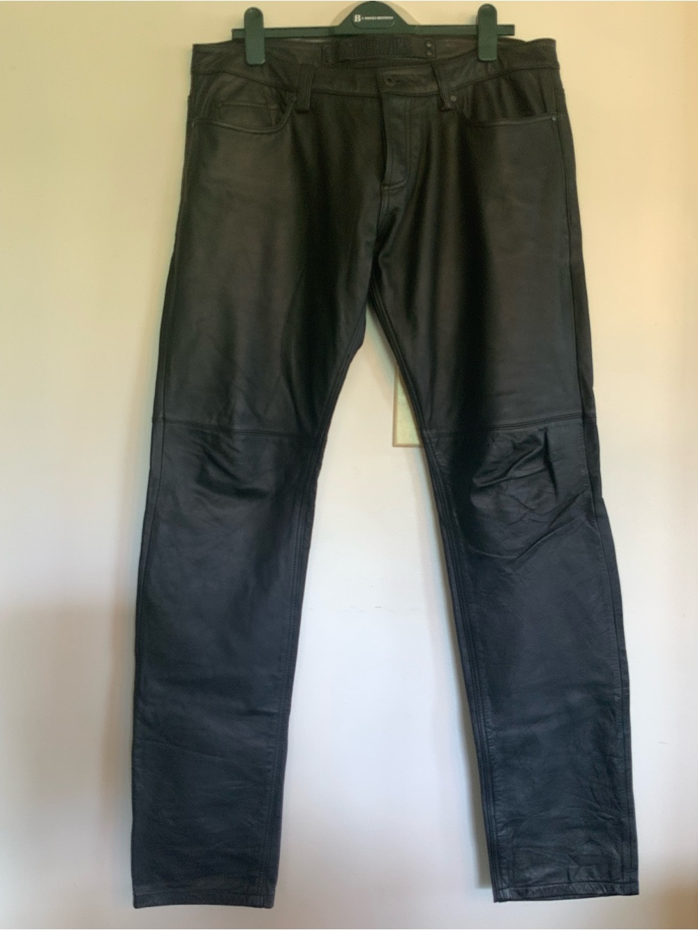 Lip Service Men’s Black Slim Straight Leather Jeans
